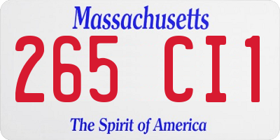 MA license plate 265CI1