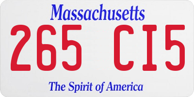 MA license plate 265CI5