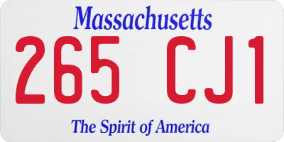 MA license plate 265CJ1