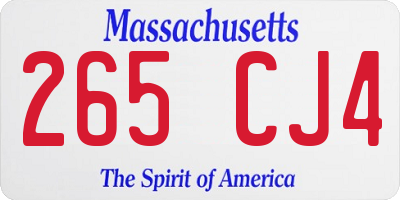 MA license plate 265CJ4