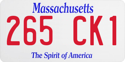 MA license plate 265CK1