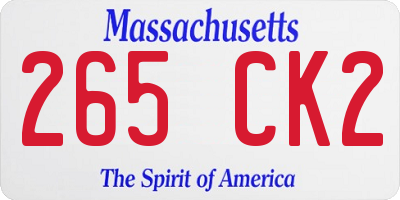 MA license plate 265CK2
