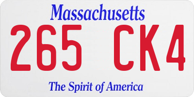 MA license plate 265CK4