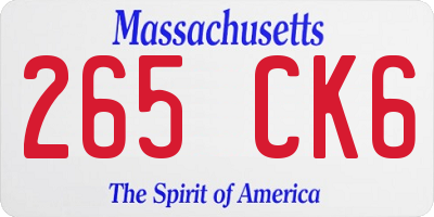 MA license plate 265CK6
