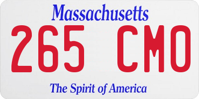 MA license plate 265CM0