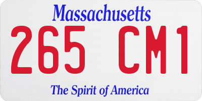 MA license plate 265CM1