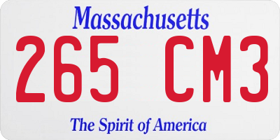 MA license plate 265CM3