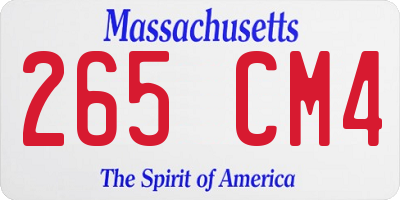 MA license plate 265CM4