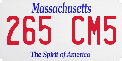 MA license plate 265CM5