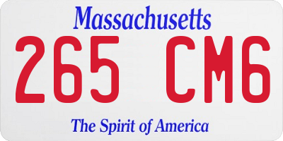 MA license plate 265CM6