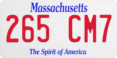 MA license plate 265CM7