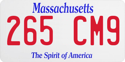 MA license plate 265CM9