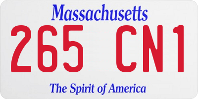 MA license plate 265CN1