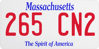 MA license plate 265CN2