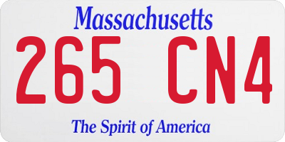 MA license plate 265CN4