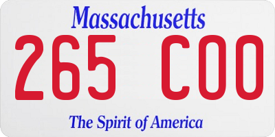 MA license plate 265CO0