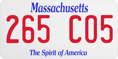 MA license plate 265CO5