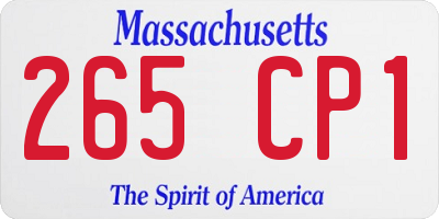 MA license plate 265CP1