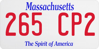 MA license plate 265CP2