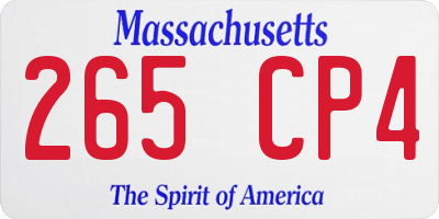 MA license plate 265CP4