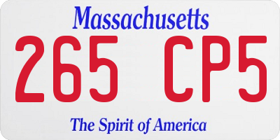 MA license plate 265CP5