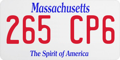 MA license plate 265CP6