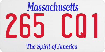 MA license plate 265CQ1