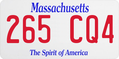 MA license plate 265CQ4