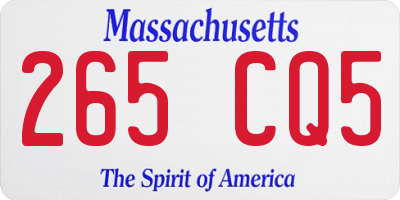 MA license plate 265CQ5