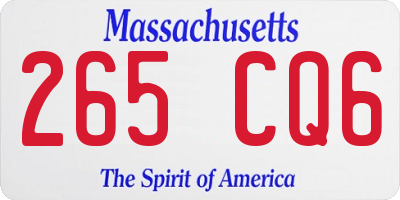 MA license plate 265CQ6