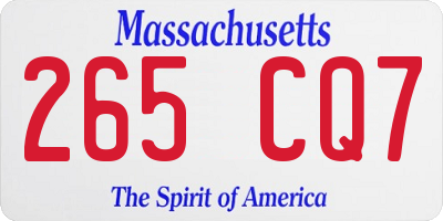 MA license plate 265CQ7