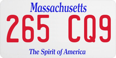 MA license plate 265CQ9
