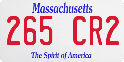 MA license plate 265CR2