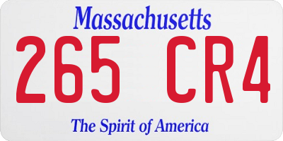 MA license plate 265CR4