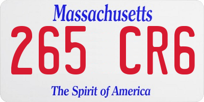 MA license plate 265CR6