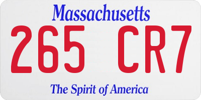 MA license plate 265CR7