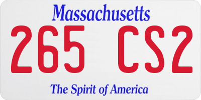 MA license plate 265CS2