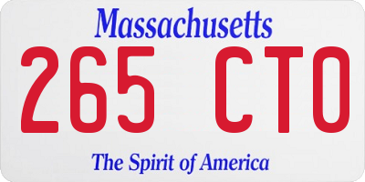 MA license plate 265CT0