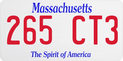 MA license plate 265CT3