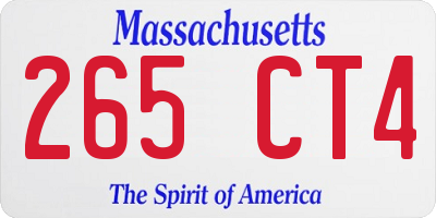 MA license plate 265CT4