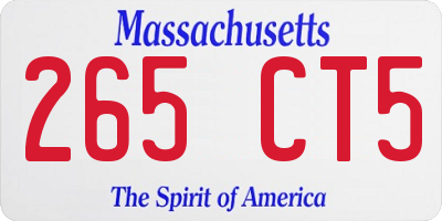 MA license plate 265CT5