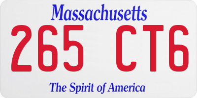 MA license plate 265CT6