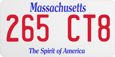MA license plate 265CT8