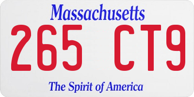 MA license plate 265CT9