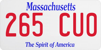 MA license plate 265CU0