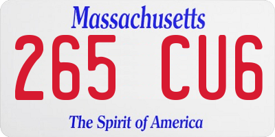 MA license plate 265CU6