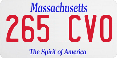 MA license plate 265CV0