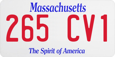 MA license plate 265CV1