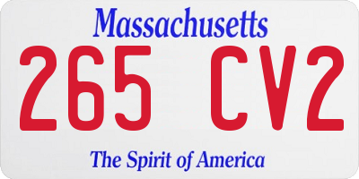 MA license plate 265CV2