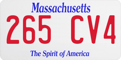 MA license plate 265CV4